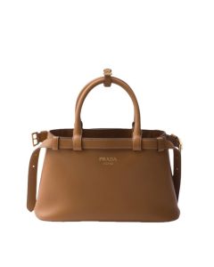Prada Buckle small leather handbag with double belt
