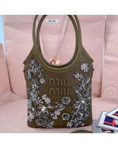 MIU MIU IVY embroidered gabardine bag