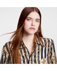 LV Striped Anchor Silk Shirt