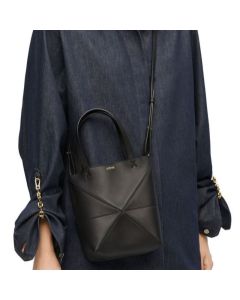 LOEWE Mini Puzzle Fold tote in shiny calfskin