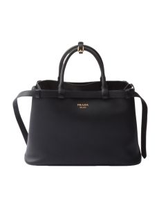 Prada Buckle medium leather handbag with double belt