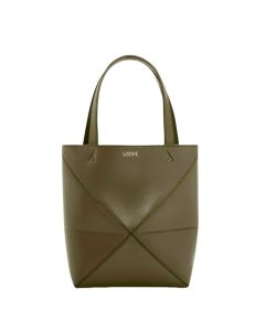 LOEWE Mini Puzzle Fold tote in shiny calfskin
