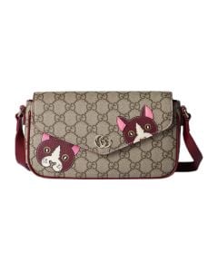 Gucci GG mini shoulder bag with cat detail