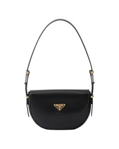 Prada Arqué leather shoulder bag with flap