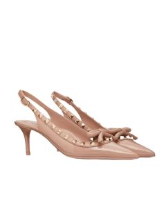 Valentino ROCKSTUD BOW SLINGBACK PATENT LEATHER PUMP