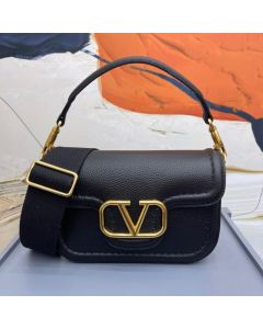 VALENTINO GARAVANI ALLTIME GRAINY CALFSKIN SHOULDER BAG