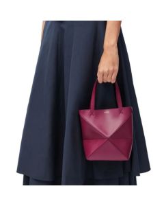 LOEWE Mini Puzzle Fold tote in shiny calfskin