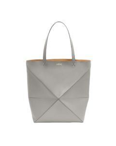 LOEWE XL Puzzle Fold tote in shiny calfskin