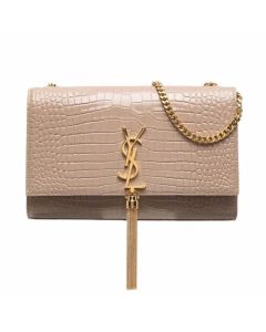 YSL KATE SMALL TASSEL IN CROCODILE-EMBOSSED LEATHER