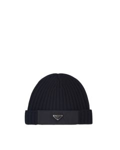 Prada Re-Nylon gabardine and wool cap