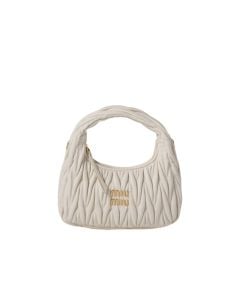 MIU MIU Wander matelassé nappa leather hobo bag