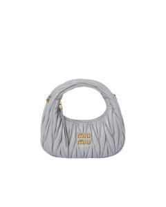 MIU MIU Wander matelassé nappa leather hobo mini-bag