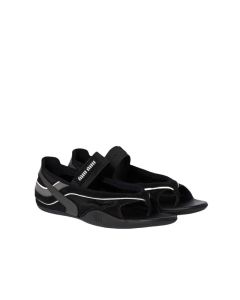 MIU MIU Gymnasium technical fabric thong ballerinas