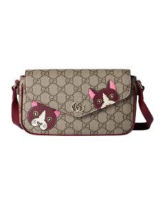 Gucci GG mini shoulder bag with cat detail