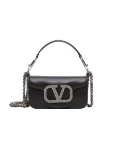 VALENTINO GARAVANI LOCÒ SMALL SHOULDER BAG WITH JEWEL LOGO