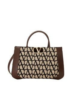 Valentino MEDIUM VLOGO SIGNATURE TOILE ICONOGRAPHE HANDBAG