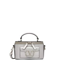 Valentino MINI VALENTINO GARAVANI LOCÒ HANDBAG IN METALLIC CALFSKIN