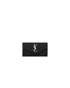 YSL CASSANDRE MATELASSÉ small envelope wallet in grain de poudre leather