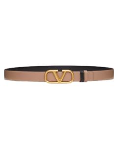 Valentino REVERSIBLE VLOGO SIGNATURE BELT IN GLOSSY CALFSKIN