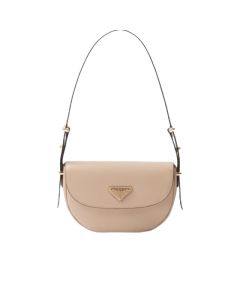 Prada Arqué leather shoulder bag with flap