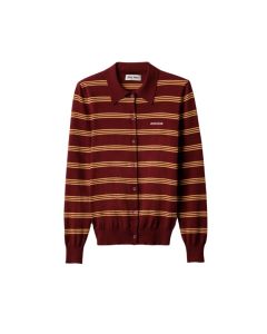 MIU MIU Striped cashmere and silk cardigan