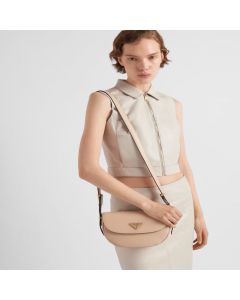 Prada Arqué leather shoulder bag with flap