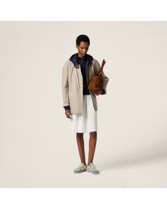 MIU MIU Panama cotton and technical pongé blouson jacket