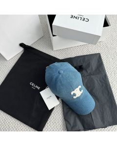 Celine TRIOMPHE BASEBALL CAP IN DENIM UNION WASH