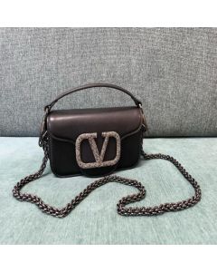 VALENTINO GARAVANI LOCÒ SMALL SHOULDER BAG WITH JEWEL LOGO