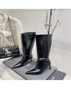 YSL LEE boots in glazed leather