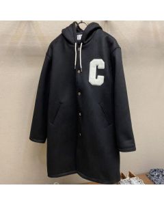 Celine college long parka in double-face wool