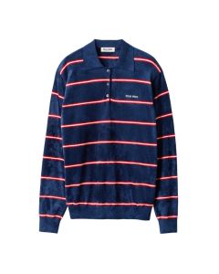 MIU MIU Striped viscose polo shirt