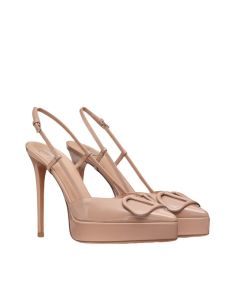 Valentino VLOGO SIGNATURE SLINGBACK PLATFORM PUMPS IN PATENT LEATHER 