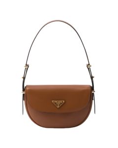 Prada Arqué leather shoulder bag with flap