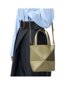 LOEWE Mini Puzzle Fold tote in shiny calfskin