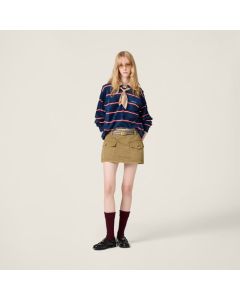 MIU MIU Striped viscose polo shirt