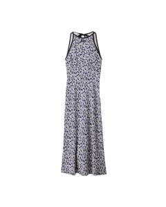 MIU MIU Long floral print crepe de chine dress