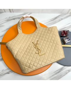 YSL ICARE maxi shopping bag in quilted nubuck suede