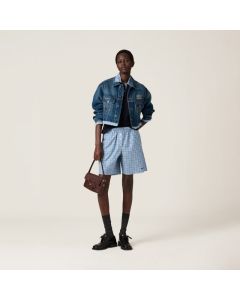 MIU MIU Washed denim blouson jacket