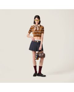 MIU MIU Striped viscose polo shirt