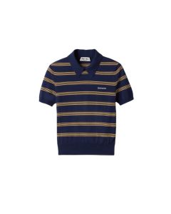 MIU MIU Striped cashmere and silk polo sweater