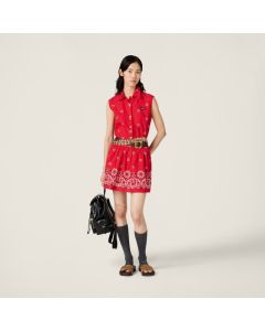 MIU MIU Slubbed poplin mini-dress