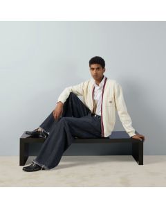 Gucci Knit cotton V-neck cardigan with Web