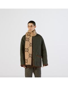 Gucci GG jacquard wool silk scarf