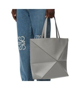 LOEWE XL Puzzle Fold tote in shiny calfskin