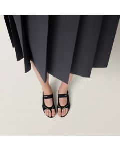 MIU MIU Gymnasium technical fabric thong ballerinas