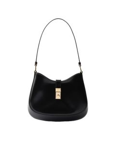 Prada Cleo brushed leather shoulder bag with clasp closure