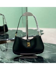 Prada Cleo brushed leather shoulder bag with clasp closure