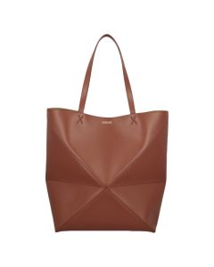 LOEWE XL Puzzle Fold tote in shiny calfskin