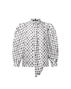 LV 3D Monogram Puff-Sleeve Blouse